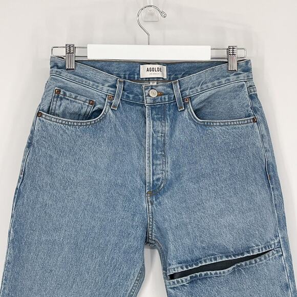 AGOLDE Lana Slice Straight Jeans Clash Light Wash Size 27 - Picture 3 of 7